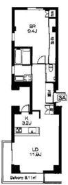 茂庭ハウス代々木上原 3A 間取り図