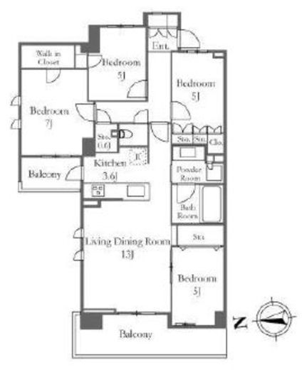 プラウド桜新町 3階 間取り図