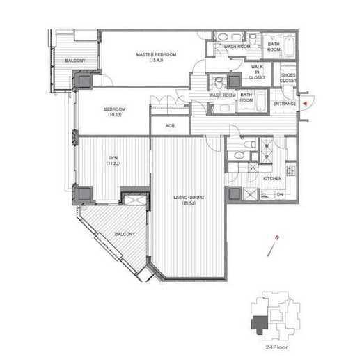 元麻布ヒルズ フォレストタワー 22階 間取り図