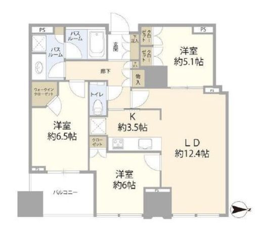 シティタワーズ豊洲ザ・ツイン サウスタワー 34階 間取り図