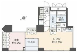 ベルドゥムール東京八丁堀 9階 間取り図