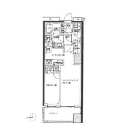 ウエリス新宿早稲田の森 7階 間取り図