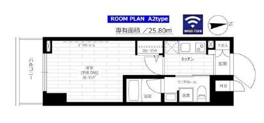 ステージグランデ上野松が谷 8階 間取り図