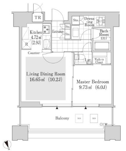 大崎ガーデンレジデンス 2309 間取り図