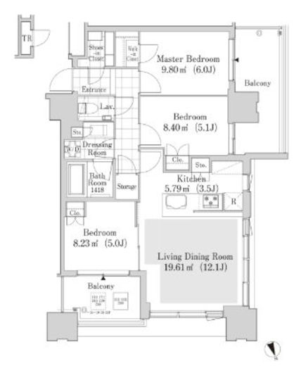 大崎ガーデンレジデンス 1911 間取り図