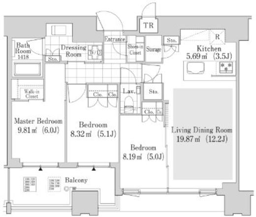 大崎ガーデンレジデンス 1608 間取り図