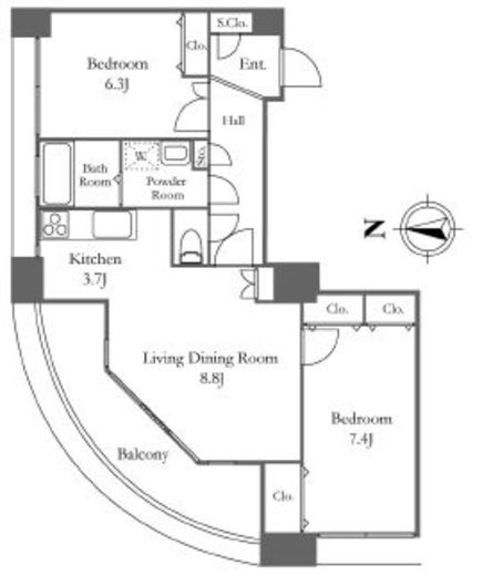 リバーシティ21イーストタワーズ2 1915 間取り図