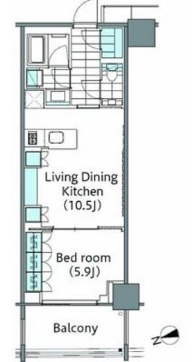 コンフォリア新宿イーストサイドタワー 304 間取り図