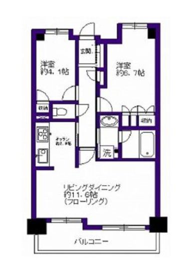 御殿山南パークハウス 3階 間取り図