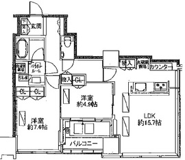 大崎ウエストシティタワーズ ウエスト 21階 間取り図