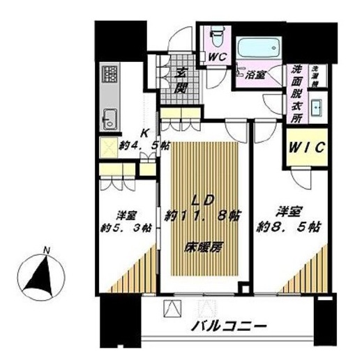 赤坂タワーレジデンス トップオブザヒル 18階 間取り図