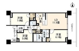 プラウド駒場 7階 間取り図