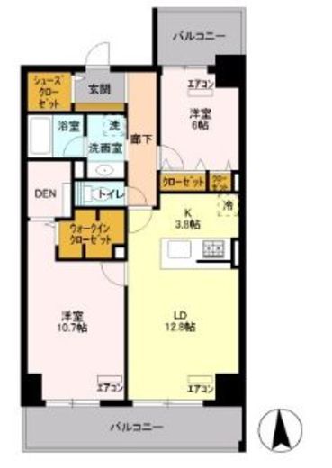 ロイヤルパークスシーサー 406 間取り図