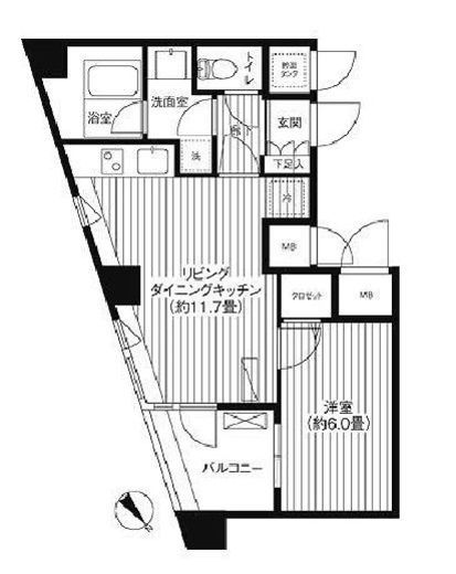 コスモリード新宿余丁町 312 間取り図