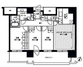 カテリーナ三田タワースイート ウエストアーク 26階 間取り図