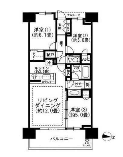 シティハウス豊洲キャナルテラス 6階 間取り図