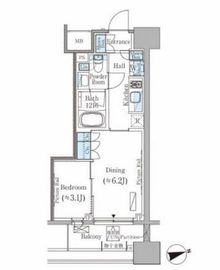 パークアクシス御茶ノ水ヒルトップ 1109 間取り図