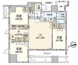 インプレストタワー芝浦エアレジデンス 14階 間取り図