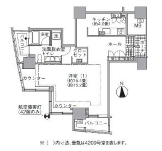 アクティ汐留 4309 間取り図