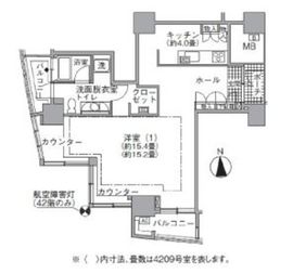 アクティ汐留 4309 間取り図