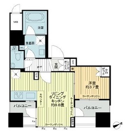 インプレストタワー芝浦エアレジデンス 8階 間取り図