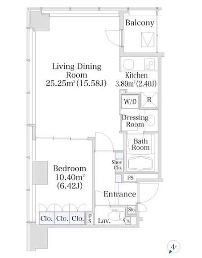 プラティーヌ新宿新都心 1204 間取り図