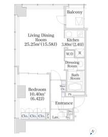 プラティーヌ新宿新都心 1204 間取り図