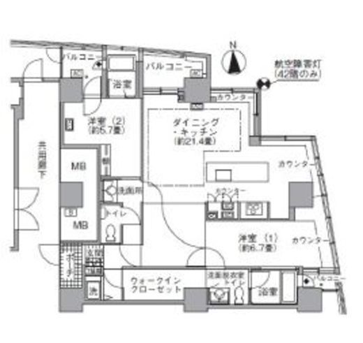 アクティ汐留 4301 間取り図
