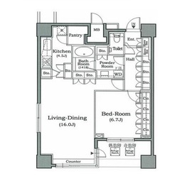 ホライズンプレイス赤坂 1804 間取り図