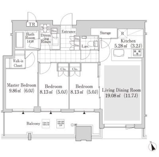 大崎ガーデンレジデンス 1604 間取り図