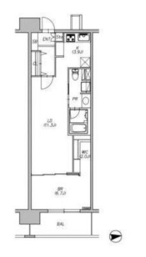 ロイヤルパークス西新井 533 間取り図