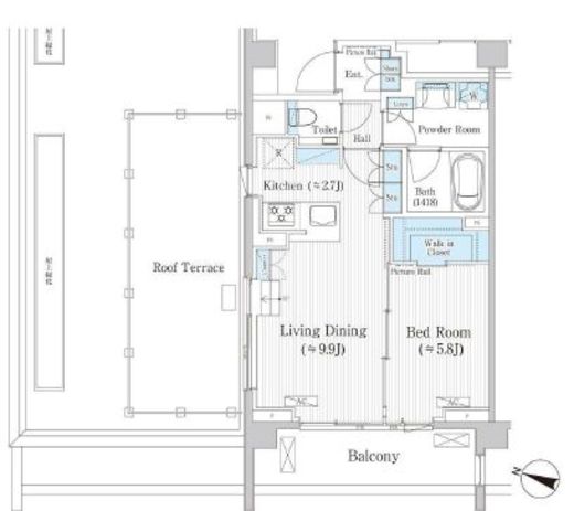 バウスステージ広尾 408 間取り図