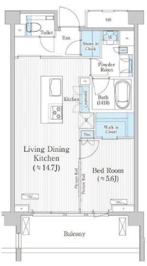 バウスステージ広尾 202 間取り図