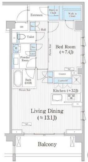 バウスステージ広尾 207 間取り図
