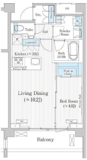 バウスステージ広尾 406 間取り図