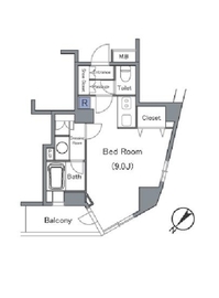 セントラルクリブ六本木 2-1105 間取り図