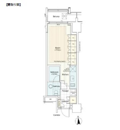 カスタリア麻布十番2 1105 間取り図