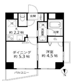 デュオステージ白金高輪 201 間取り図