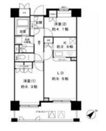 御殿山南パークハウス 8階 間取り図