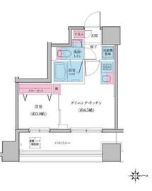 クレヴィアリグゼ日暮里 502 間取り図