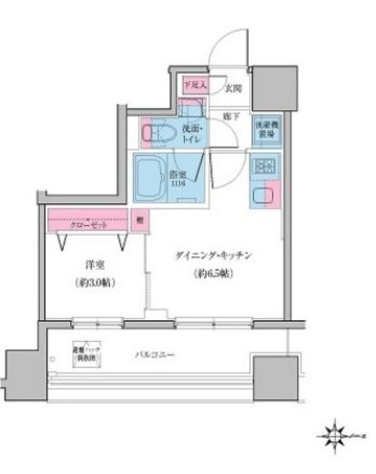 クレヴィアリグゼ日暮里 702 間取り図