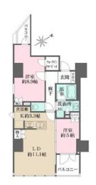 グランスイート市ヶ谷 8階 間取り図