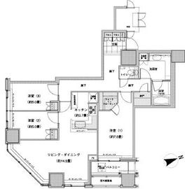 ウエストパークタワー池袋 2704 間取り図