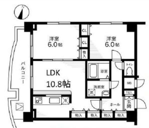 グランド・ガーラ西麻布 15階 間取り図