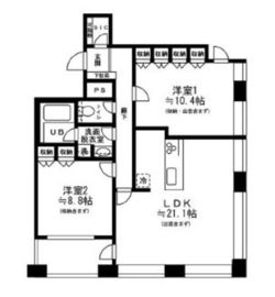 レジディアタワー麻布十番 1602 間取り図