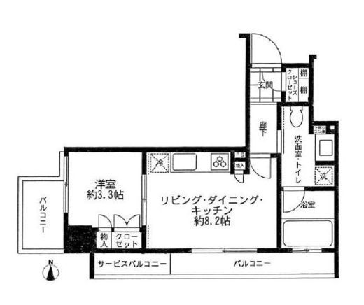 オーベルアーバンツ神楽坂 3階 間取り図