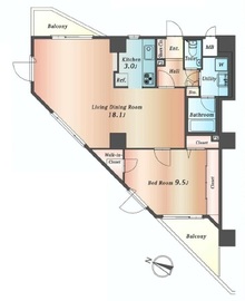 リシェ広尾 13階 間取り図