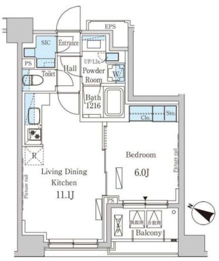 パークアクシス日本橋浜町レジデンス 402 間取り図