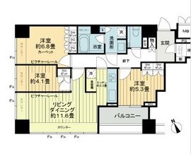 グランスイート麻布台ヒルトップタワー 15階 間取り図