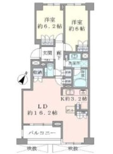 ブリリア目黒東山 2階 間取り図